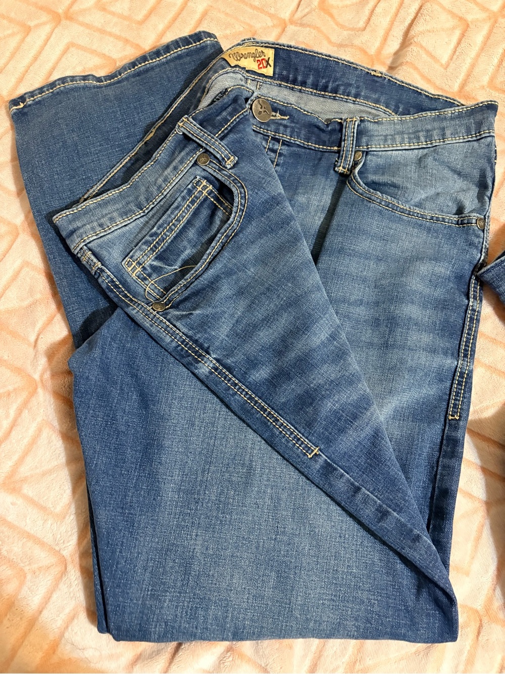 Wrangler 20X Jeans Blue Denim Straight-Leg Jeans Sz40x32